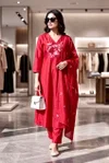 KF 2102 Kalaai Pv Chanderi Embroidery Kurti With Bottom Dupatta
